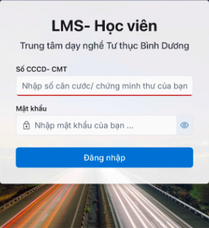 Đăng nhập LMS - học lý thuyết online tại Tư thục Bình Dương