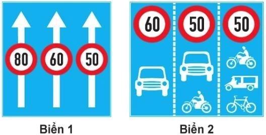 Biển báo các phương tiện phải đi đúng làn đường quy định và tuân thủ tốc độ tối đa cho phép