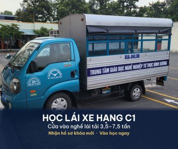 Xe tập lái hạng C1 tại Trung tâm Tư thục Bình Dương.