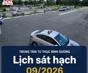 Lịch sát hạch tháng 09/2026: 11/09 & 27/09 (ô tô), 14/09 (mô tô).